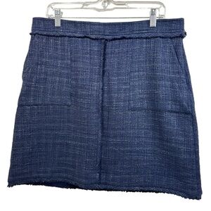 Banana Republic Navy Tweed Lined Mini Work Skirt, 14